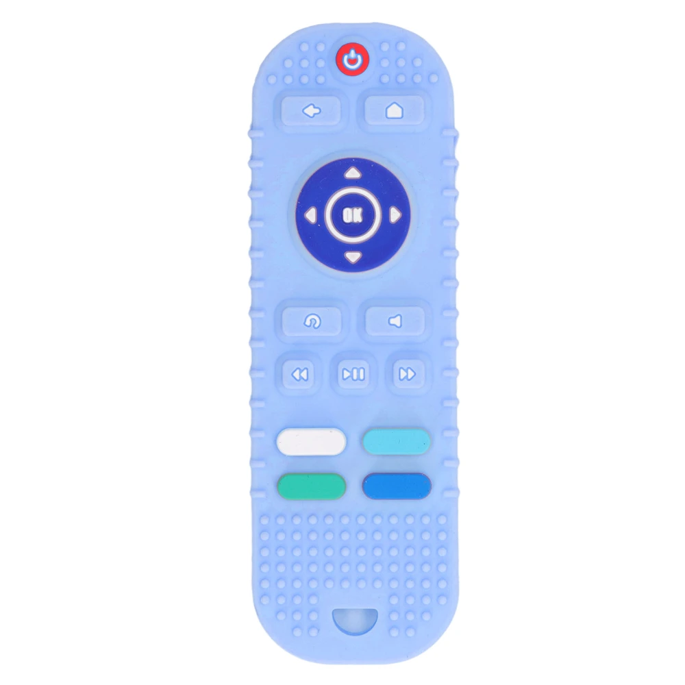 Remote Control Shape Teething Toys Silicone Simulation Soft Baby TV Remote Control Chew Teethers for Toddlers Boys Girls Blue