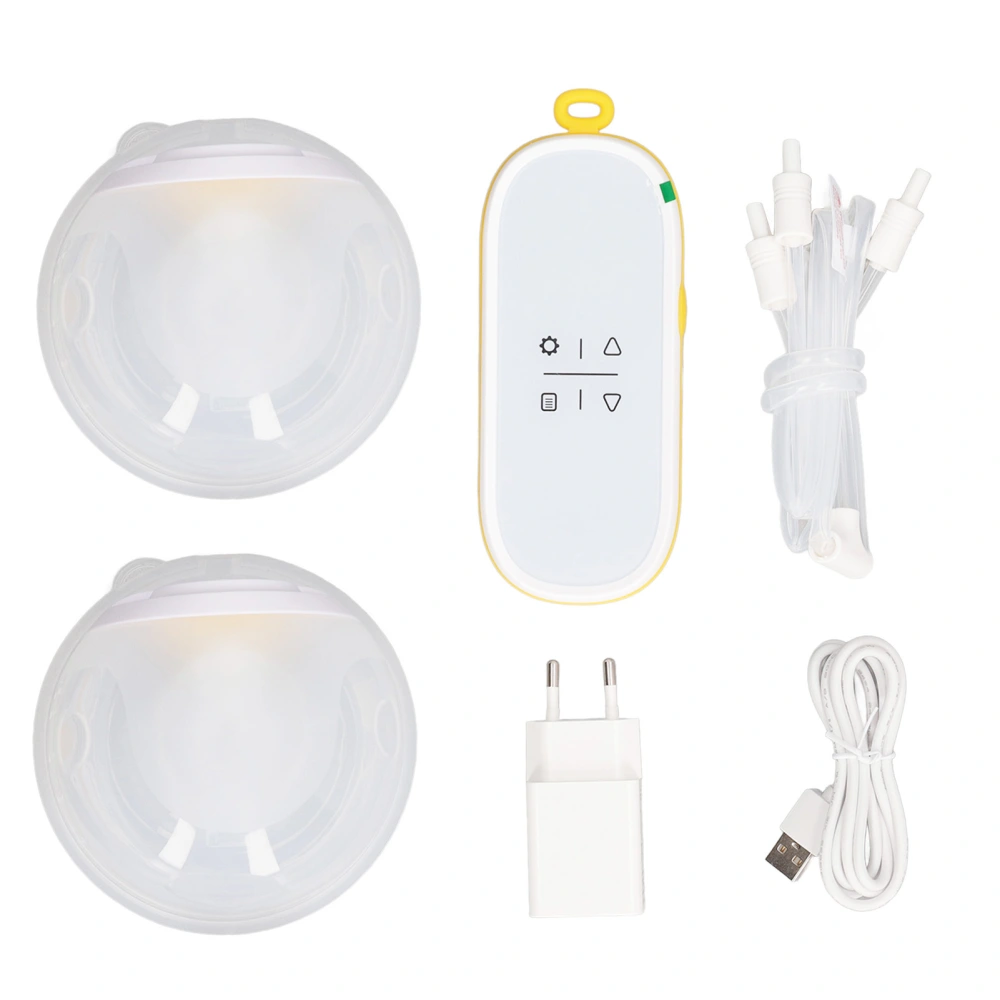 Double Wearable Breast Pump Portable Quiet Hands Free Electric Breast Pump EU Plug 100‑240V