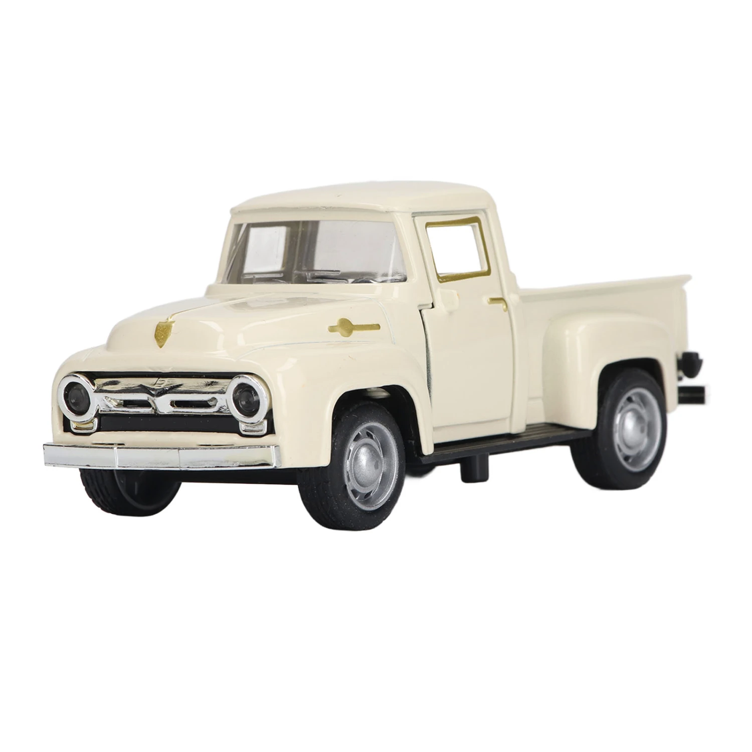 1:32 Pickup Truck Model Alloy Diecast Classic Vintage Pickup Truck Decorative Model for Children Beige