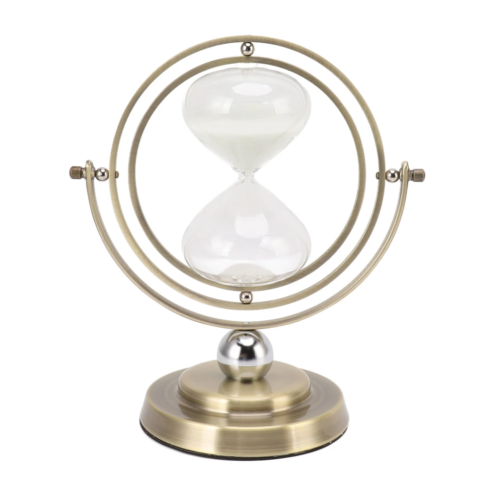 Metal Hour Glass Simple Modern Accurate Timing Delicate Sand Timer Home Decoration Bronze Color White Sand 30min