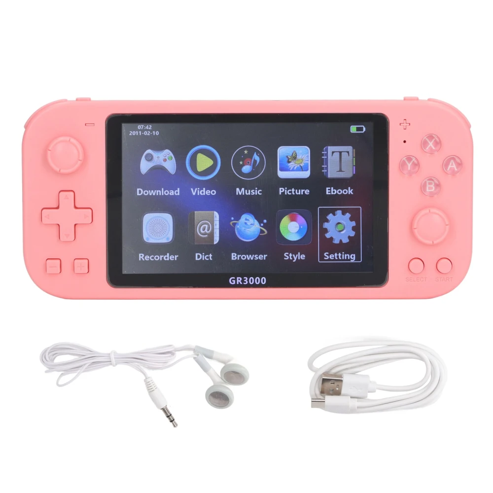 Electric Game Player 5.1in High Definition Display Portable Vintage Controller Game Console Pink