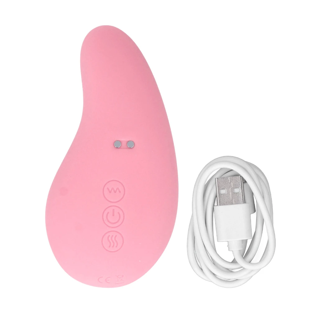 2 in 1 Lactation Massager Warming 10 Vibration Modes Improve Milk Flow IPX7 Waterproof Rechargeable Breast Massager Pink