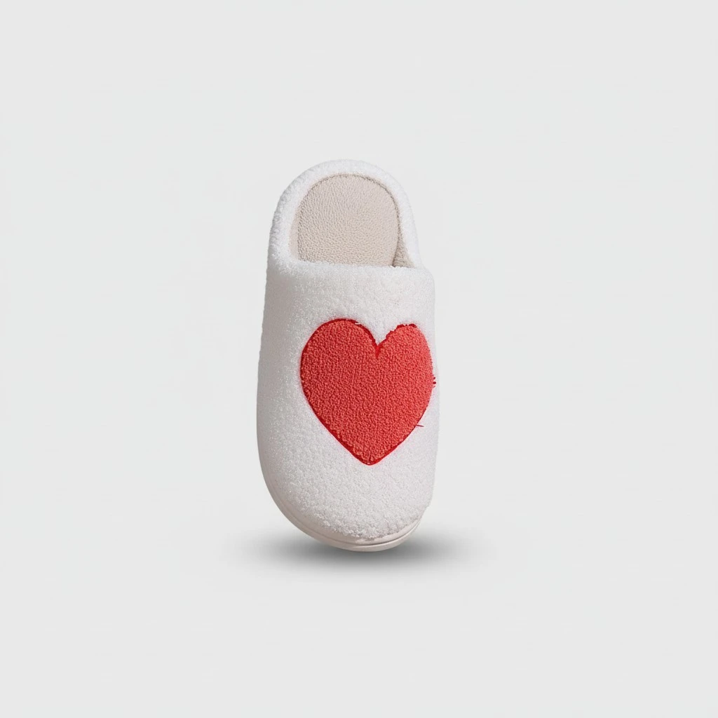 Warm Indoor Cartoon Big Love Cotton Slippers