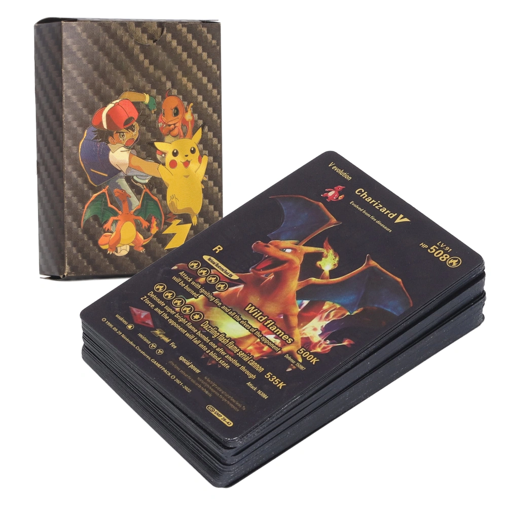 55pcs Game Anime Card Cute Cartoon Compact Portable Collectible Anime Card Packs for Party Black