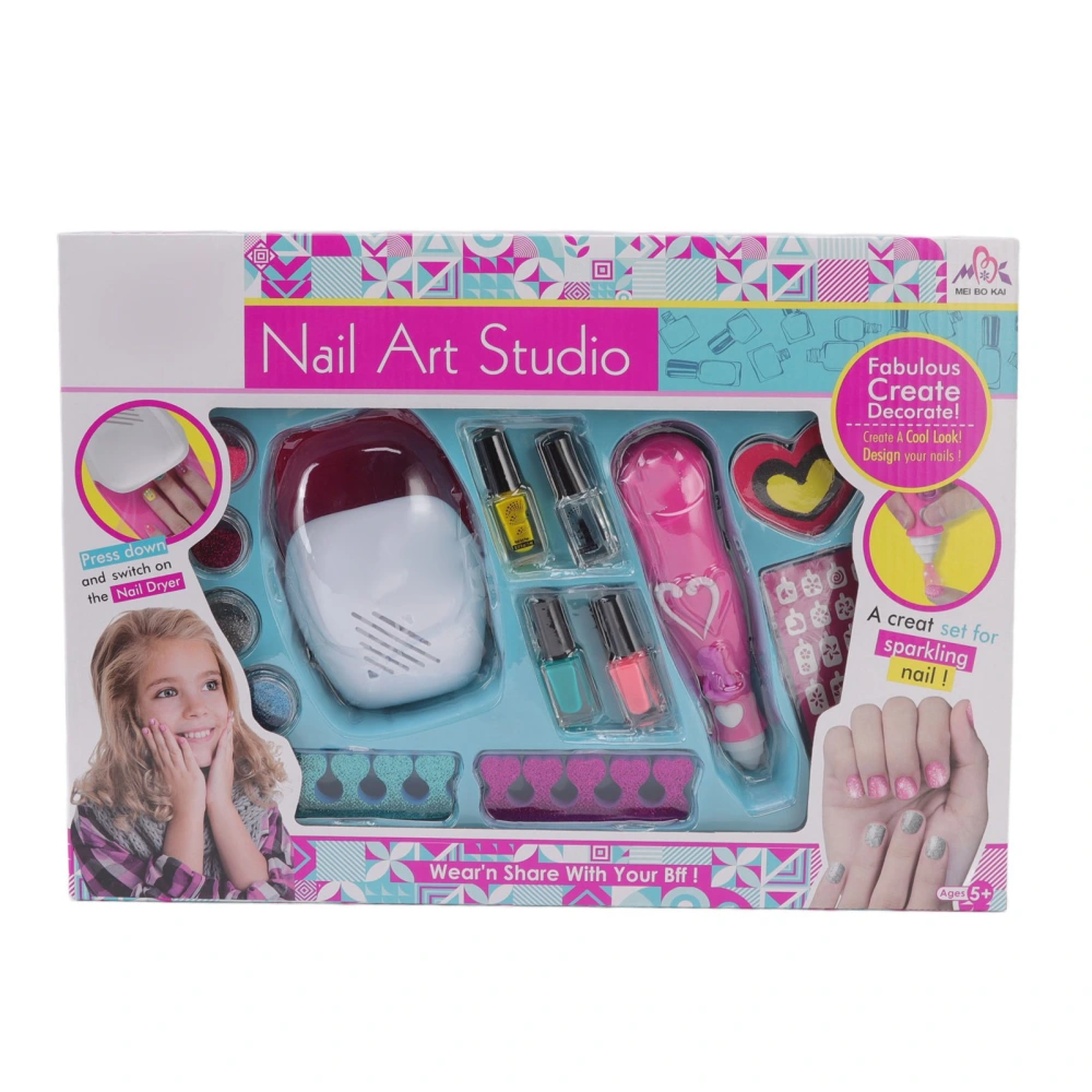 Nail Polish Cosmetic Toys Interesting Kids Makeup Sets with Nail Dryer for Baby Girl