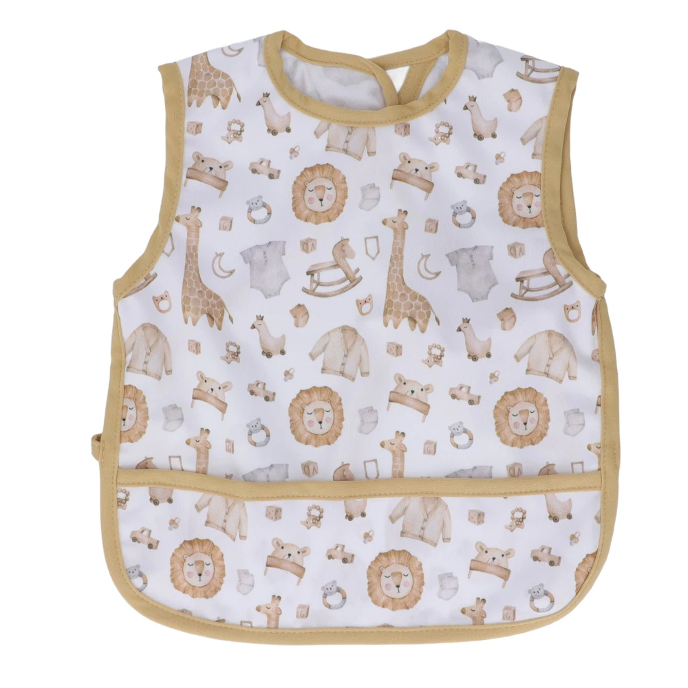 Baby Bibs Waterproof Pocket Design Hook and Loop Closures Machine Washable 35x30cm Polyester Baby Bibs SMT079 EF545 M