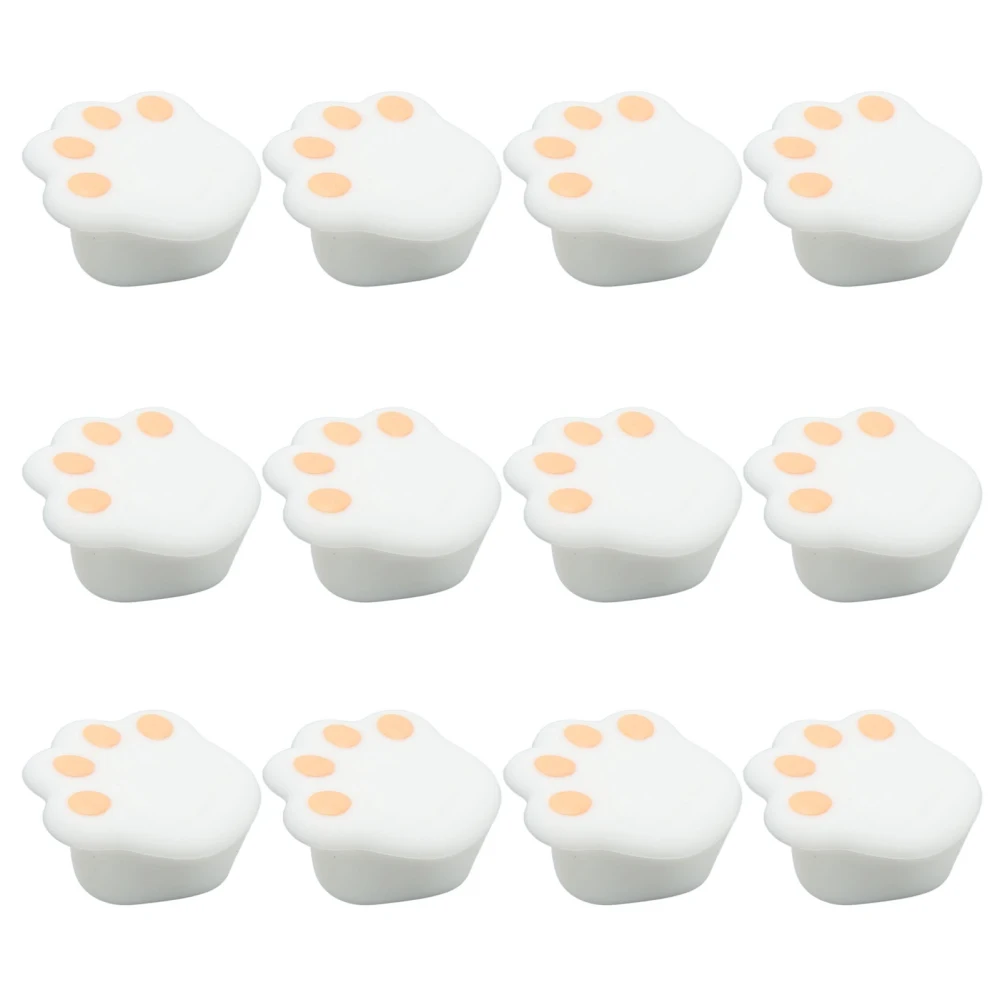 12 Pcs Corner Protector Cat Paw Shape Silicone Material 3.8x3.8x1.9cm Flexible Furniture Corner Bumper Guards Pure White