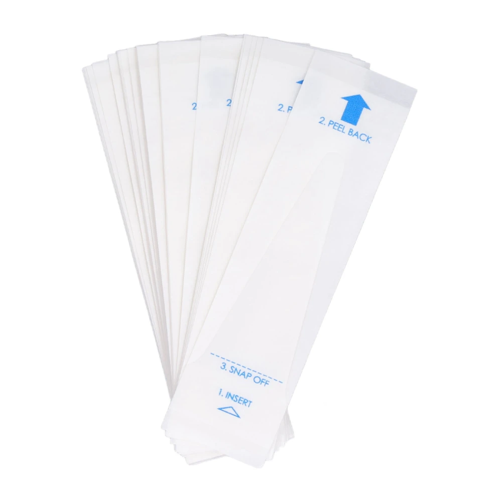 50PCS Thermometer Probe Cover PE Film Paper 9.5x2.5cm Disposable Accurate Reliable Thermometer Probe Cover Set