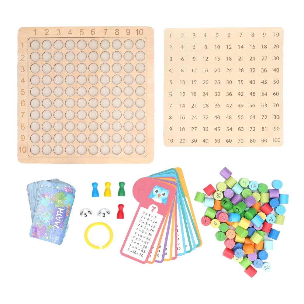 3 in 1 Multiplication Board Wooden Early Learning Educational Brain Development Math Counting Toy