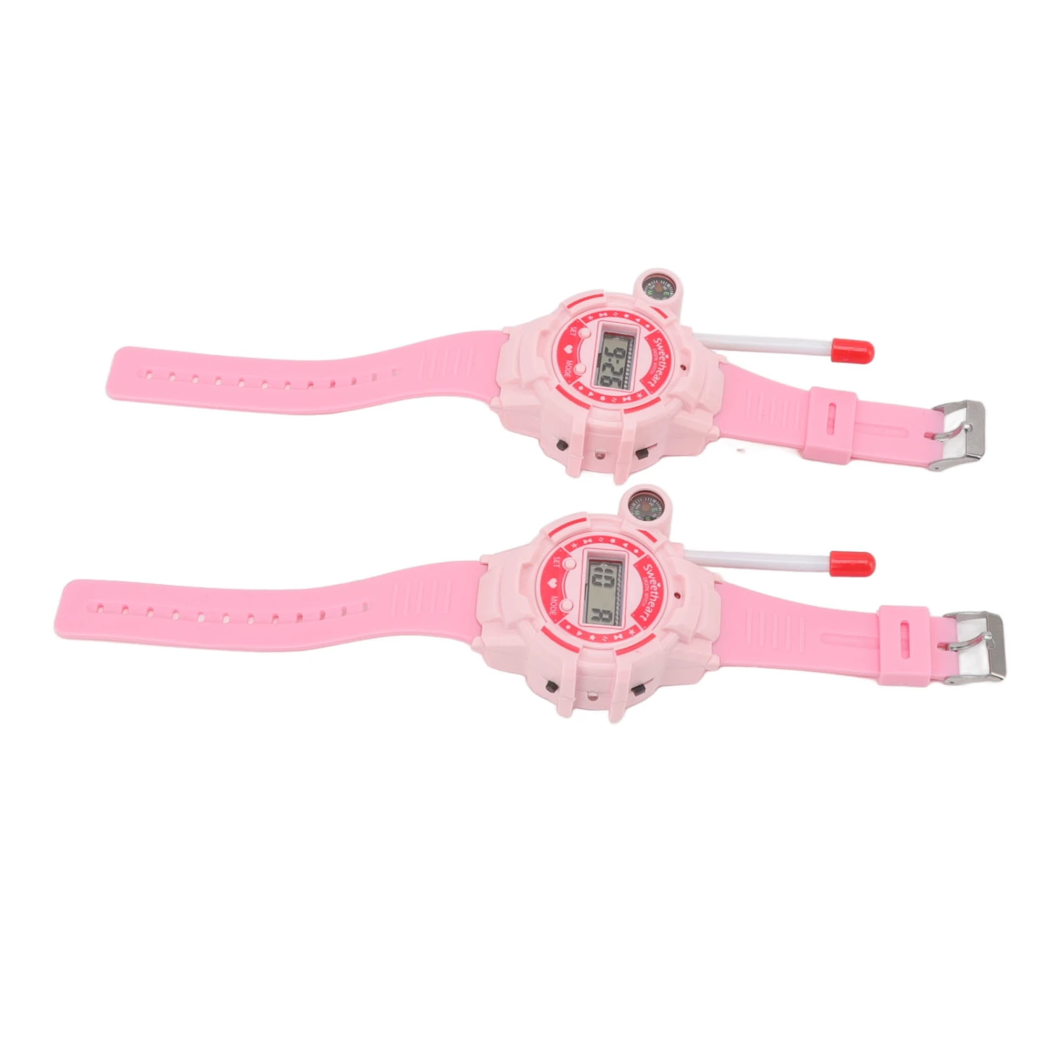 Children Walkie Talkies Watch LCD Screen Noise Reduction Telescopic Antenna Calling Walky Talky Watch Pink