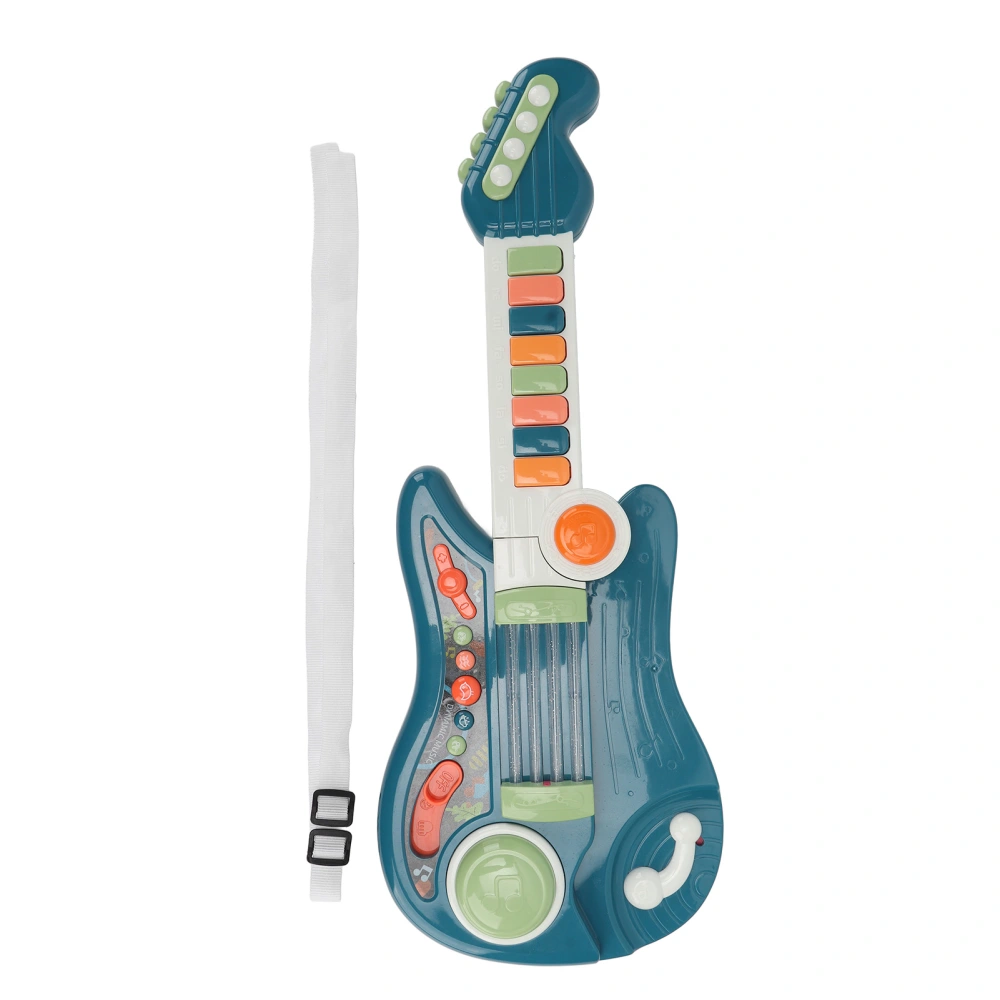 Electric Guitar Toy Multifunctional Folding Kids Guitar Piano Music Enlightenment Toy Blue