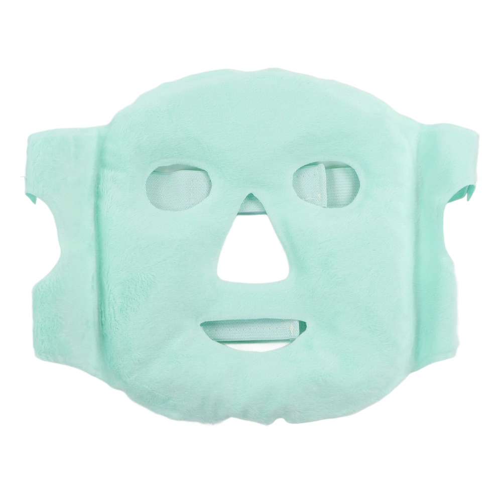 Hot Cold Comress Gel Bead Face Cover Soft Swelling Stress Relief Heat Ice Pack Face Cover for Sleeping Light Green