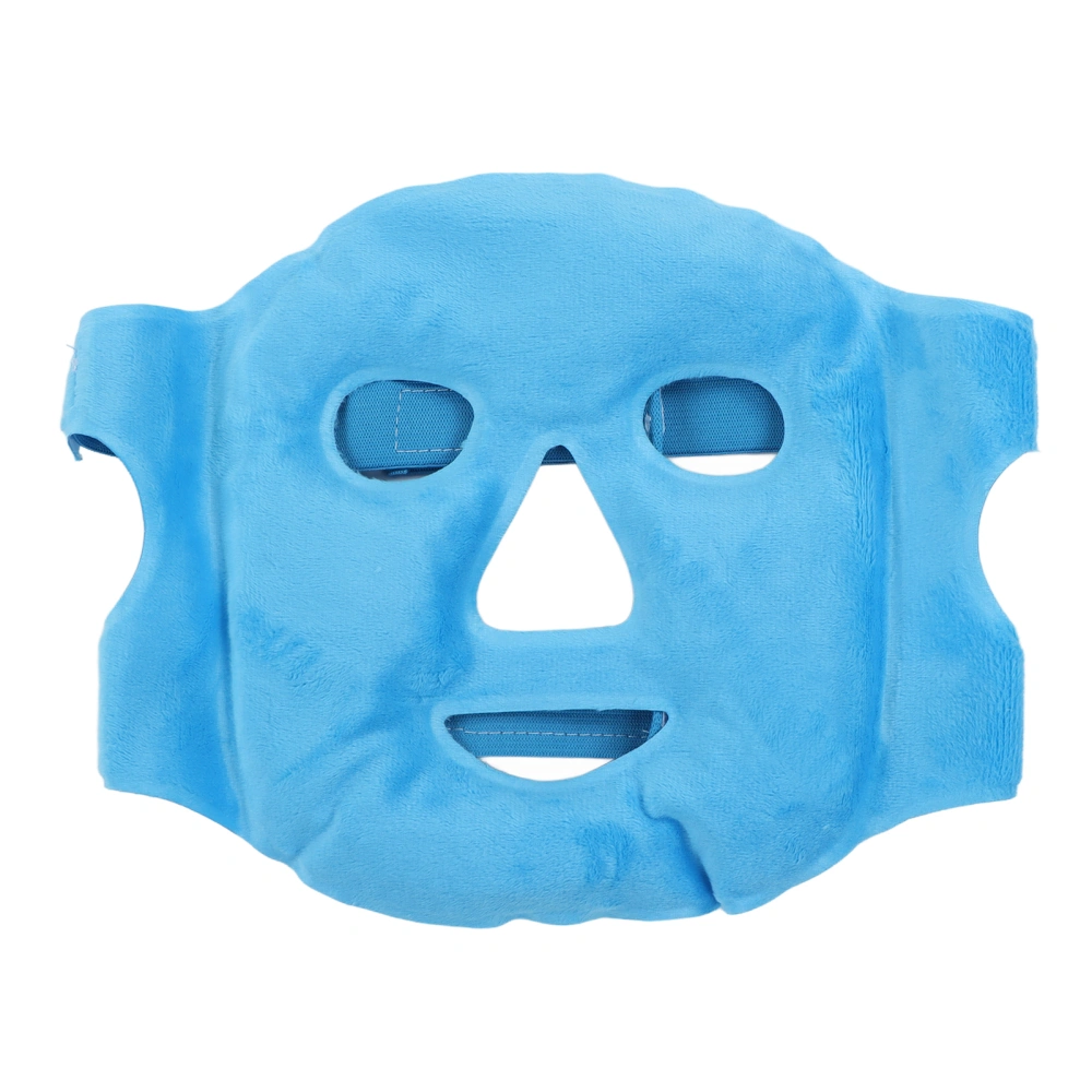 Hot Cold Comress Gel Bead Face Cover Soft Swelling Stress Relief Heat Ice Pack Face Cover for Sleeping Dark Blue