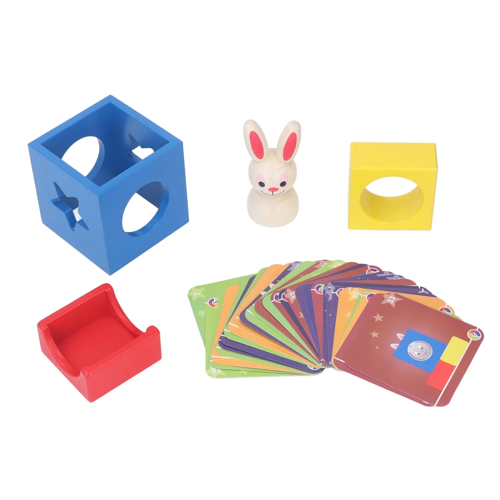 Baby Wooden Box Toy Rabbit Model Educational Infant Wood Play Toys for Early Learning