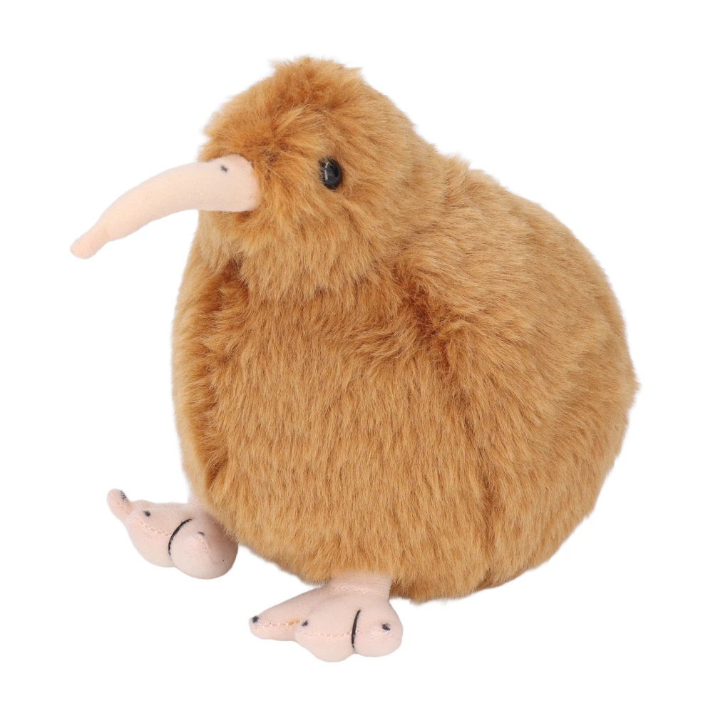 7.9inch Kiwi Bird Stuffed Toy Soft Cute Lifelike Portable Standing Plush Animal Toy for Kids Toddlers Brown