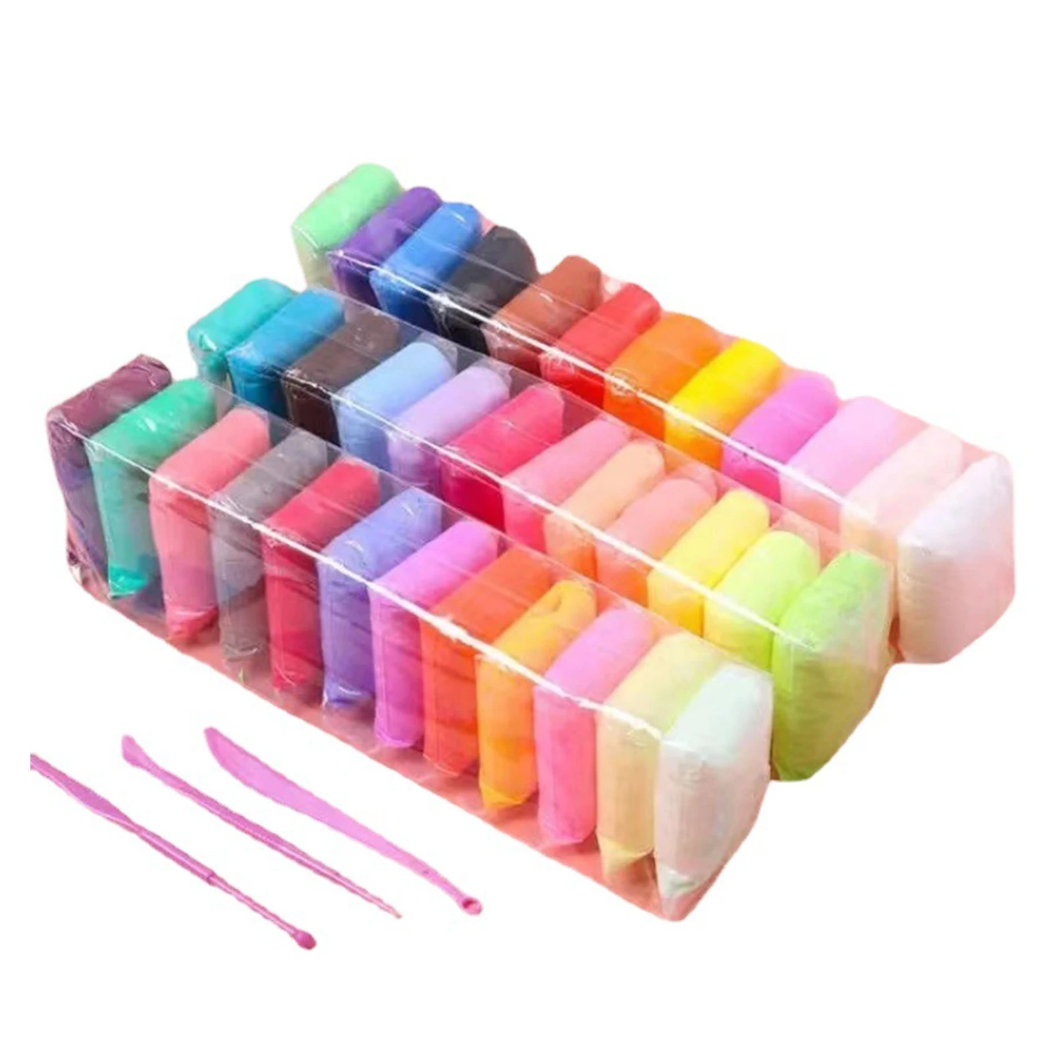 DIY Clay 36 Bright Colors Lightweight Flexible Soft Easy to Dry Modeling Clay Kit Child Gift
