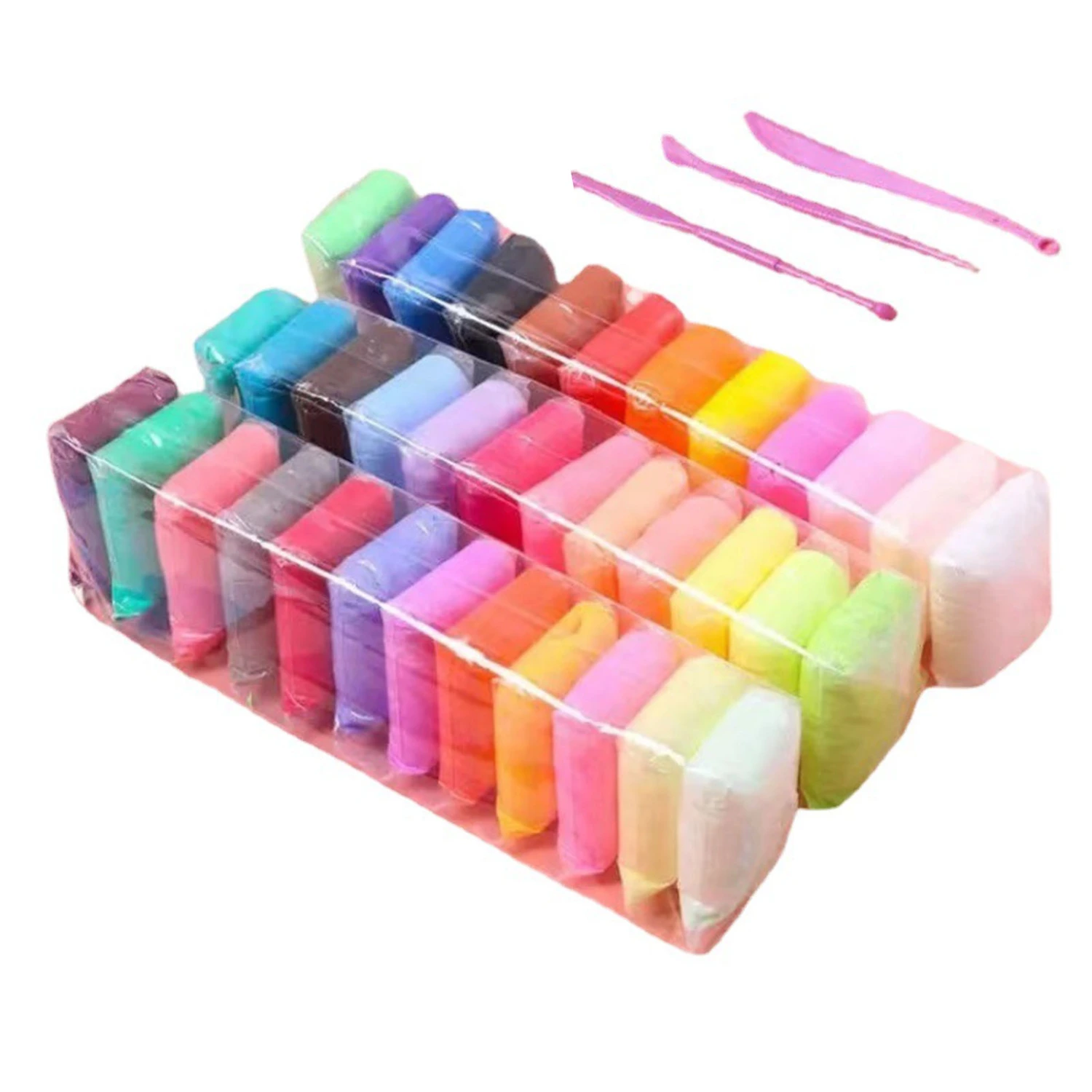 DIY Clay 36 Bright Colors Lightweight Flexible Soft Easy to Dry Modeling Clay Kit Child Gift