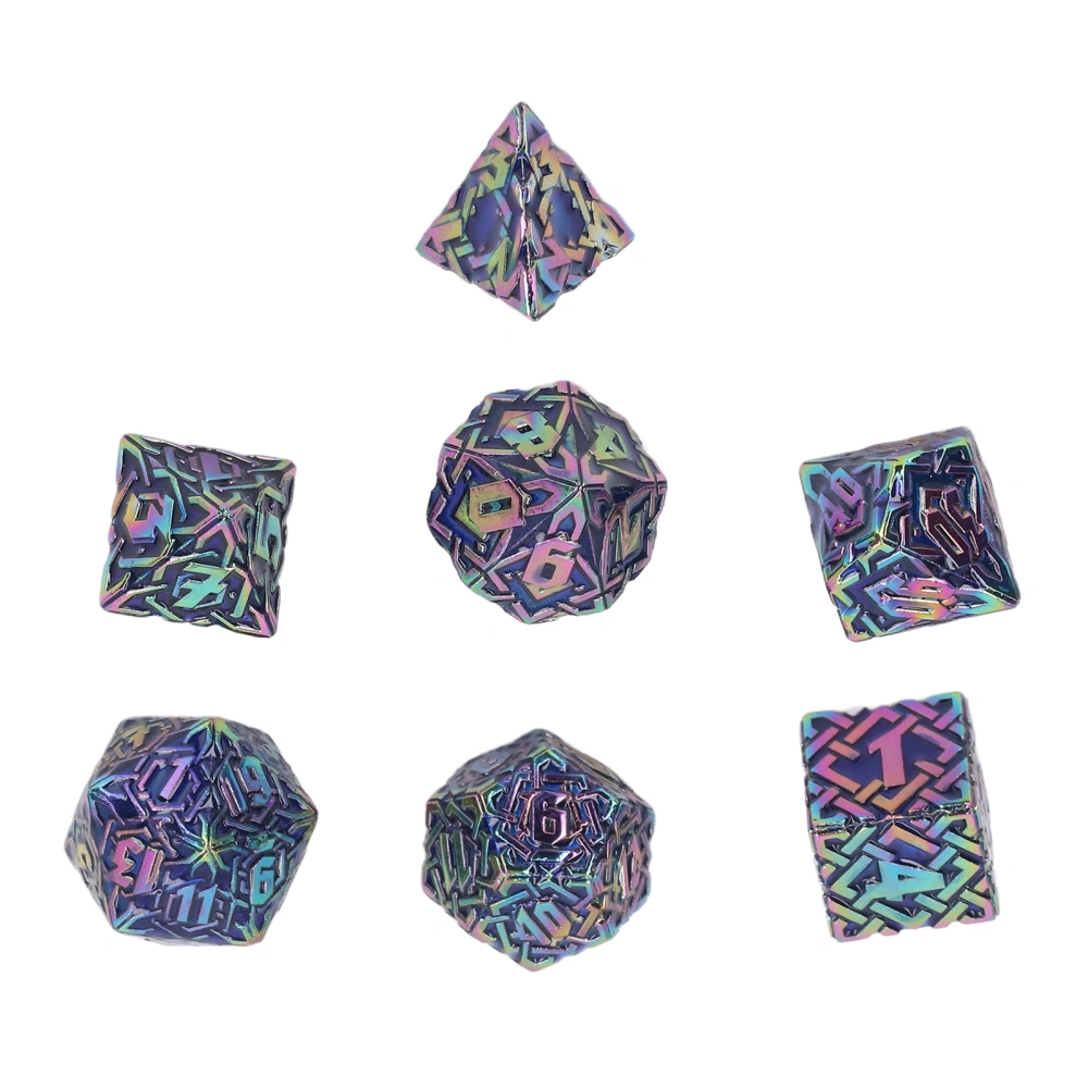 7pcs Funny Polyhedral Dice Set Adult Holiday Party Tabletop Game Metal Dice for Role Playing Game