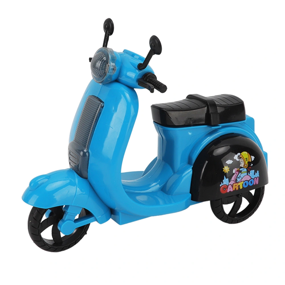 Electric Motorcycle Toy Educational Sound Light Music Simulation Motorcycle Model for Boys Girls Blue