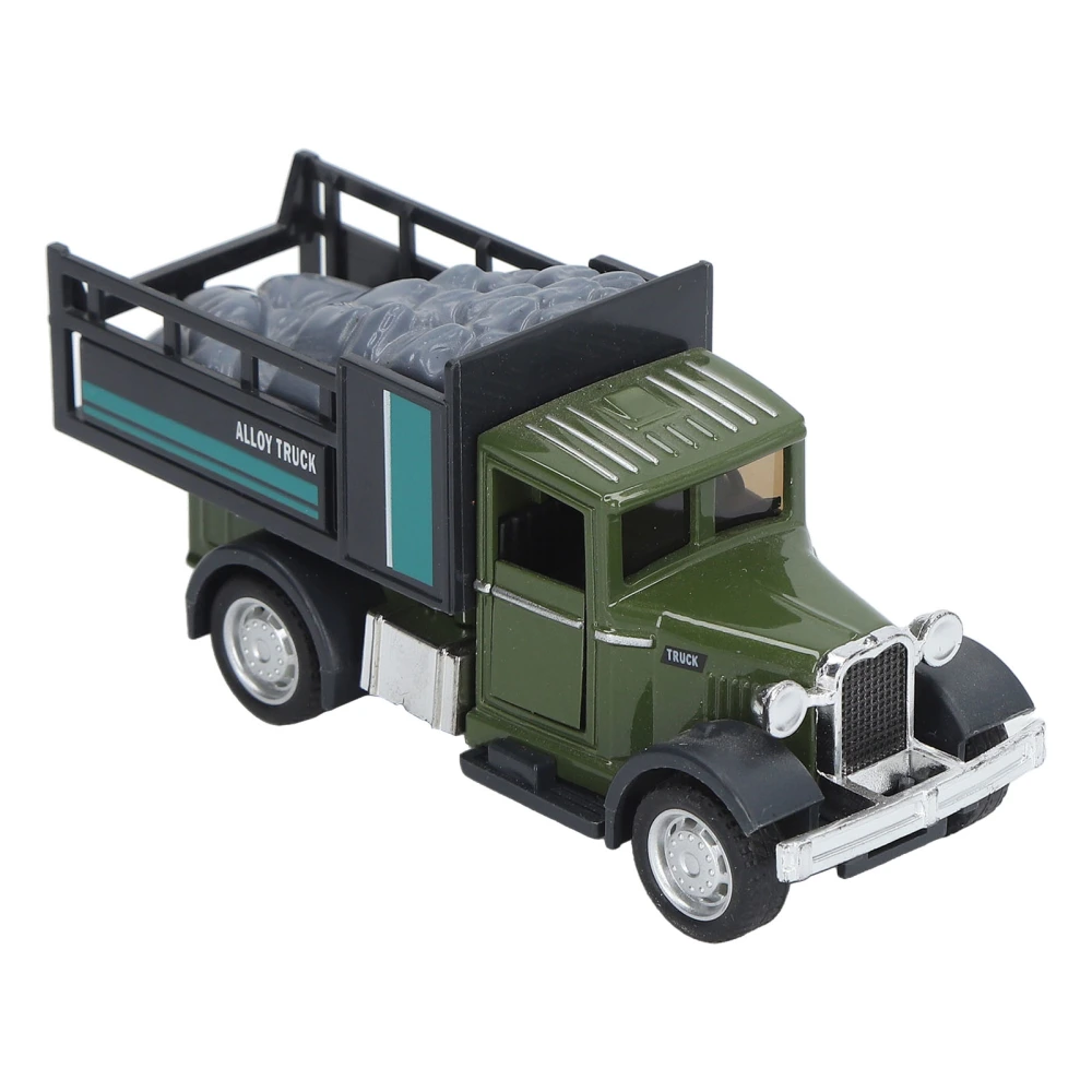 Transport Truck Model Diecast 1:32 Alloy Car Toy Classic Retro American Transporter for Kid Mudstone Type