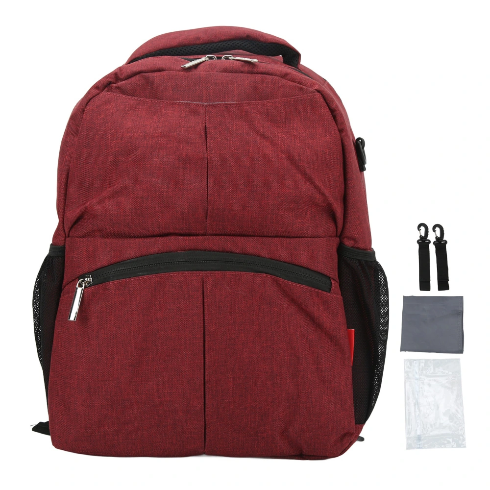 Compartment Backpack Multi Function Adjustable Strap Waterproof Nylon Large Capacity Mummy Backpack Red