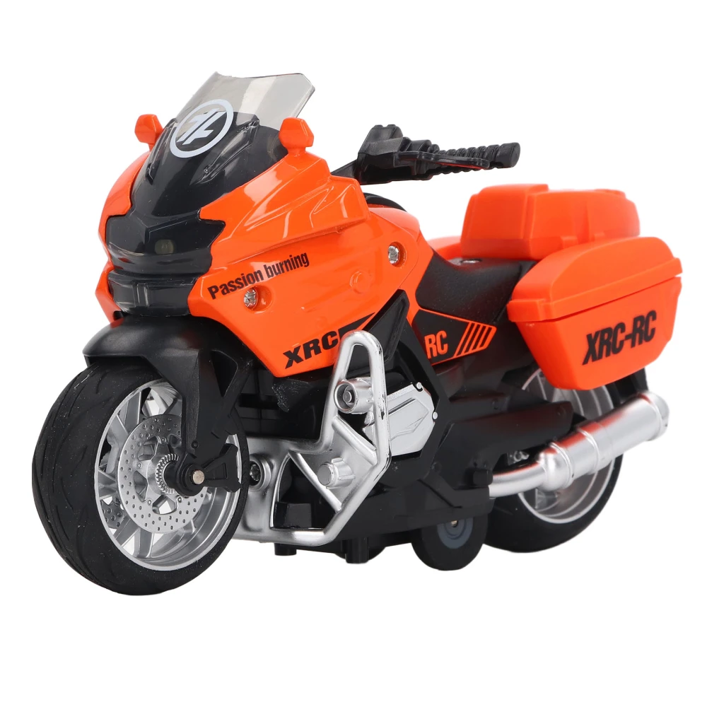 1:16 Scale Motorcycle Toy Alloy Sound Light Educational Portable Motorcycle Model for Kids Orange