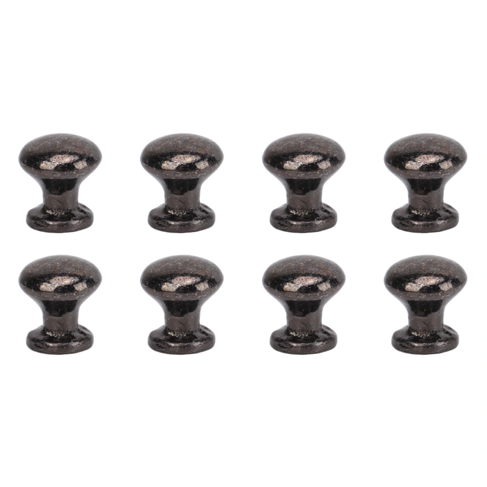 8pcs 1:12 Scale Miniature Round Head Pull Handle Metal Simple Style Dollhouse Door Handle Knobs Black