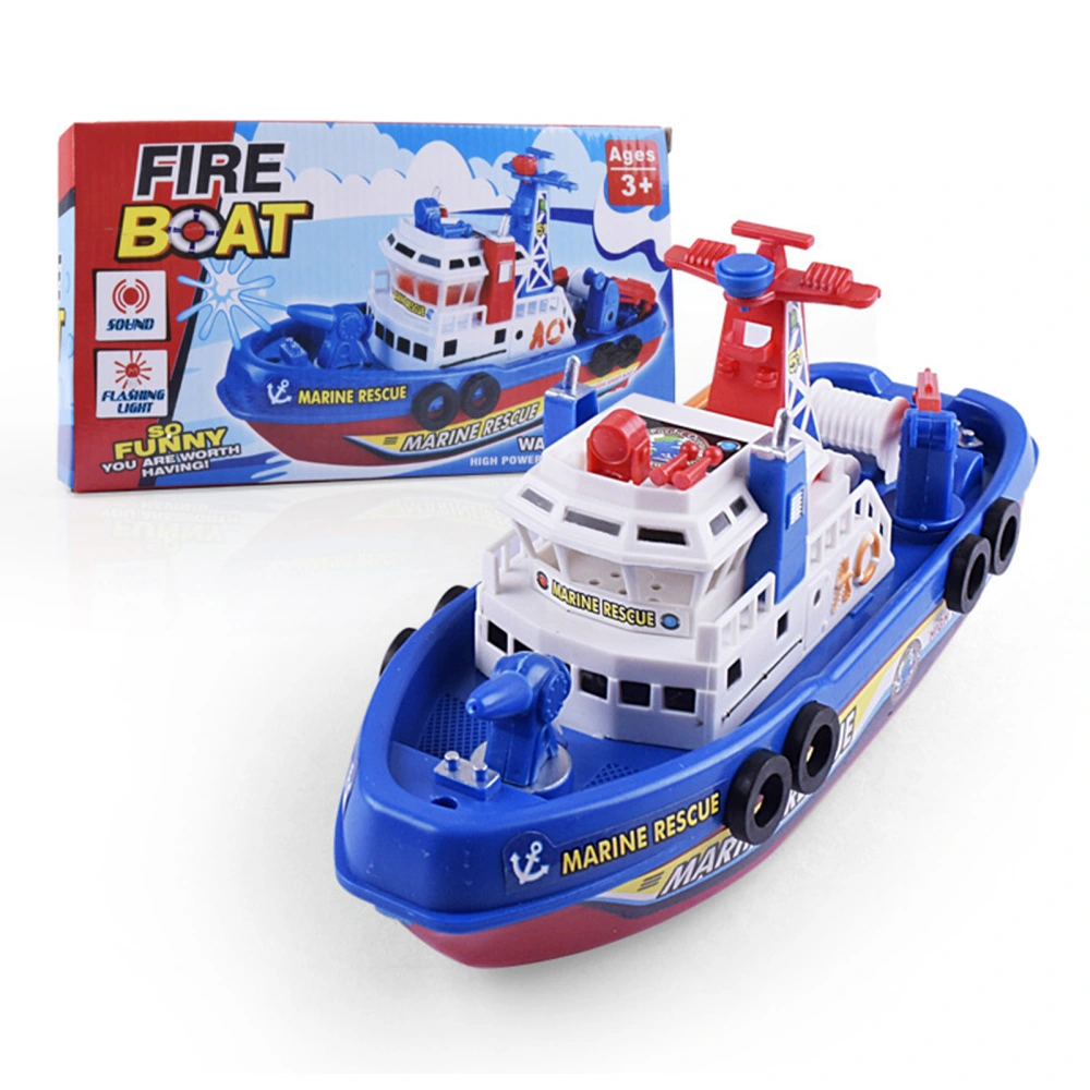 Children Toy Boat Electric with Music Light Water Spray Marine Fire Pretection Model