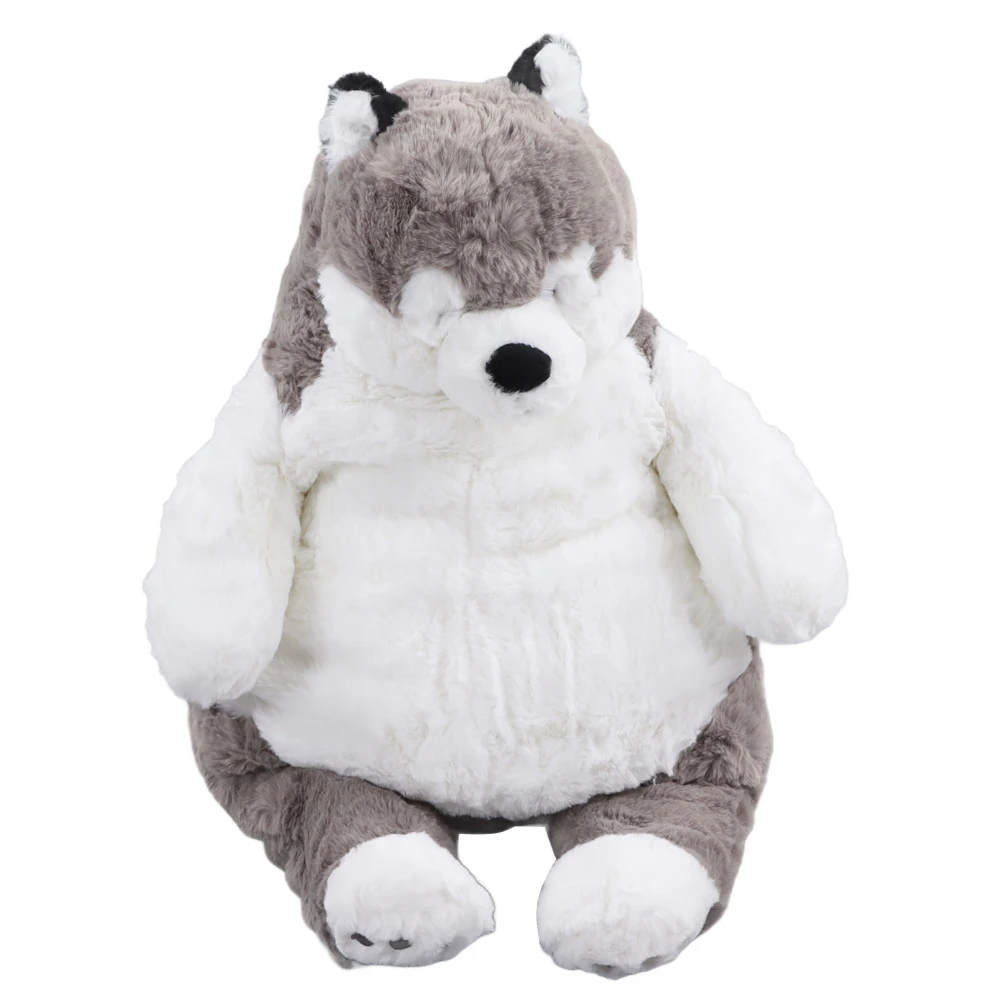 Lovely Stuffed Dog Doll Grey White Decompression Cute Dog Plush Toy for Reducing Stress Office