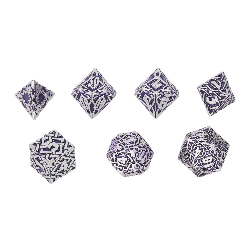 7pcs Funny Polyhedral Dice Adult Holiday Party Tabletop Game Metal Dice Props for Role Playing Game