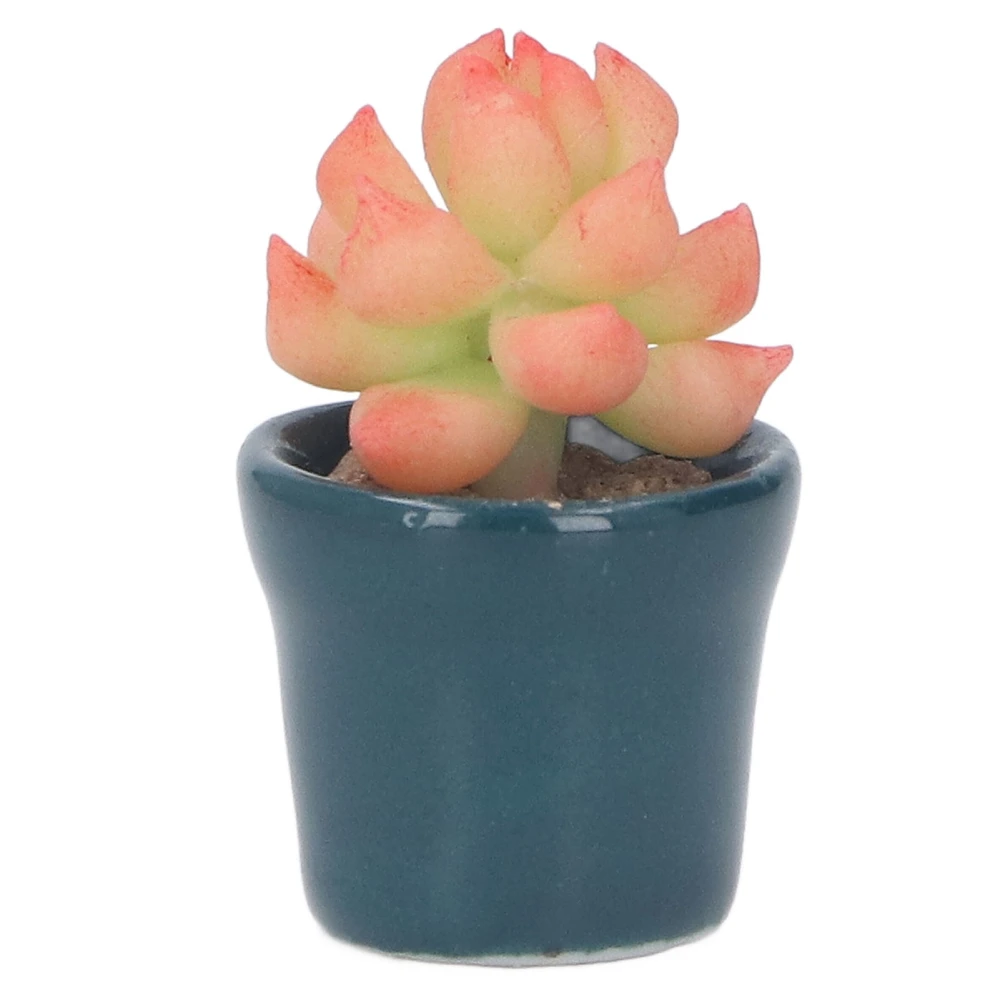 1:12 Scale Miniature Clay Succulent Potted High Simulation Dollhouse Plant Decoration