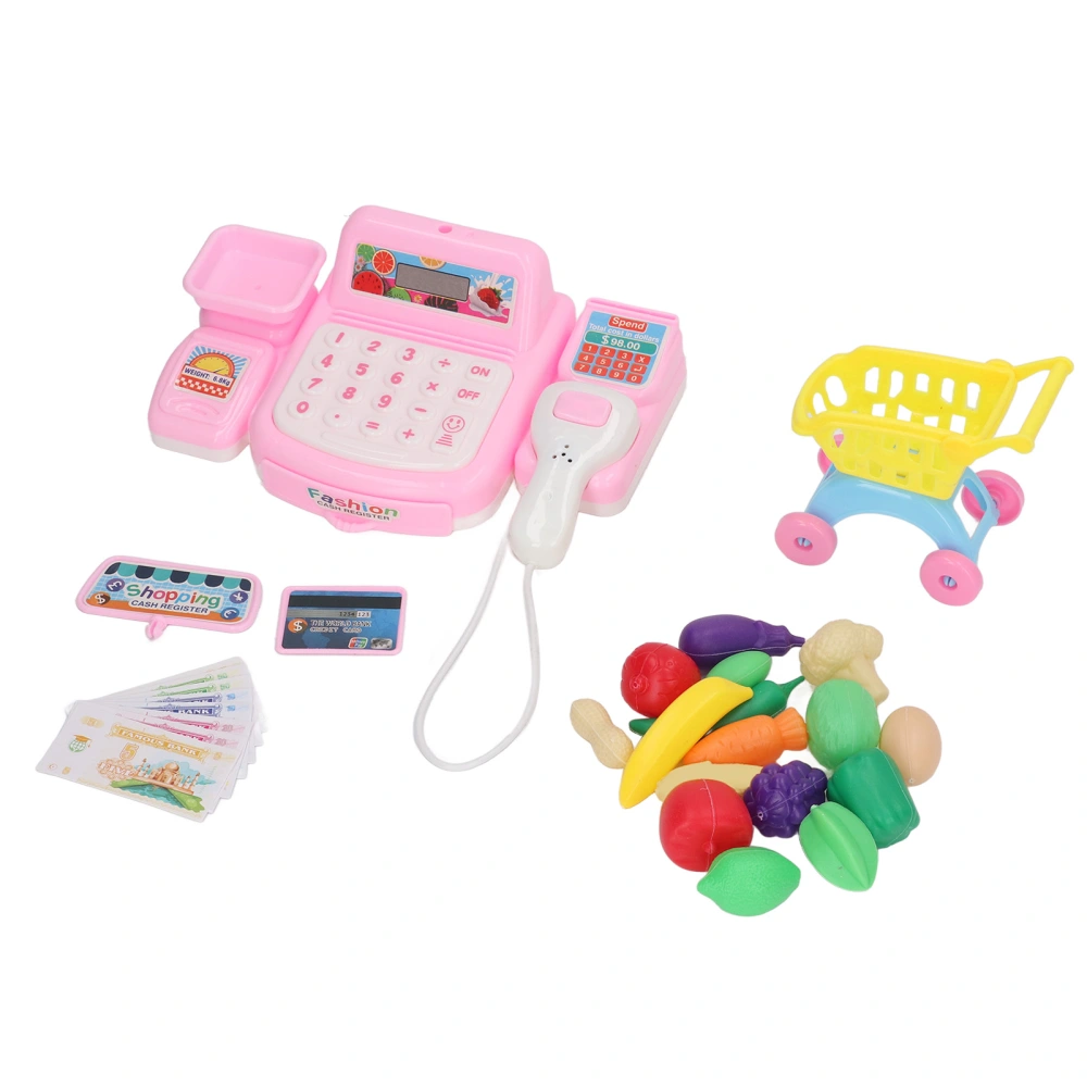 Cash Register Toy Playset Cute Bright Colors Durable Plastic Light Sound Effect Kids Cash Register for Ages Over 3