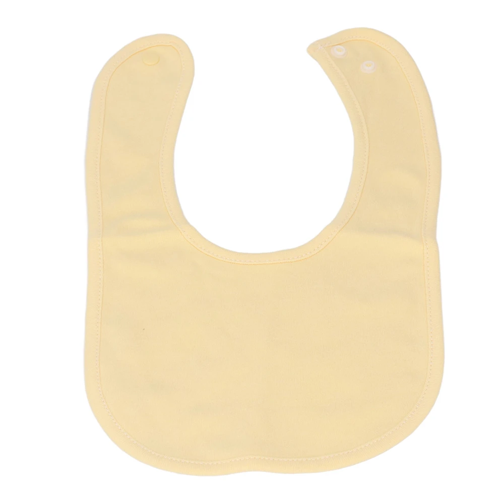 Cotton Baby Bib with Snap Fastener Double Layer Newborn Saliva Towel Dribble Cloth Pure Colour Yellow