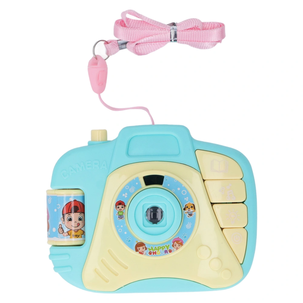 Projection Camera Toy Portable Cartoon Projection Camera Toy with Light and Music for Early Learning Green Blue