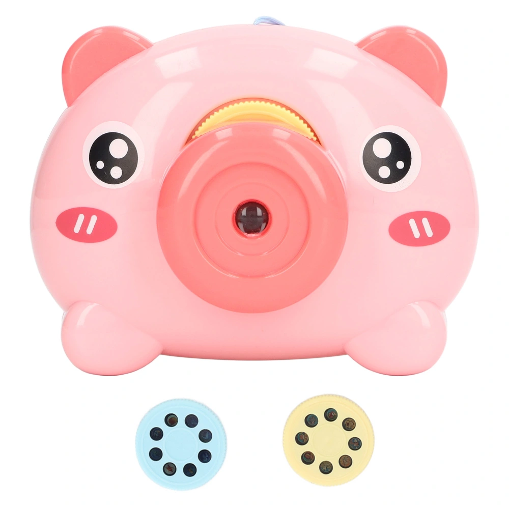 Kids Pretend Camera Toy Educational Sound Light Simulation Projection Camera with Viewfinder Image for Boys Girls Pig