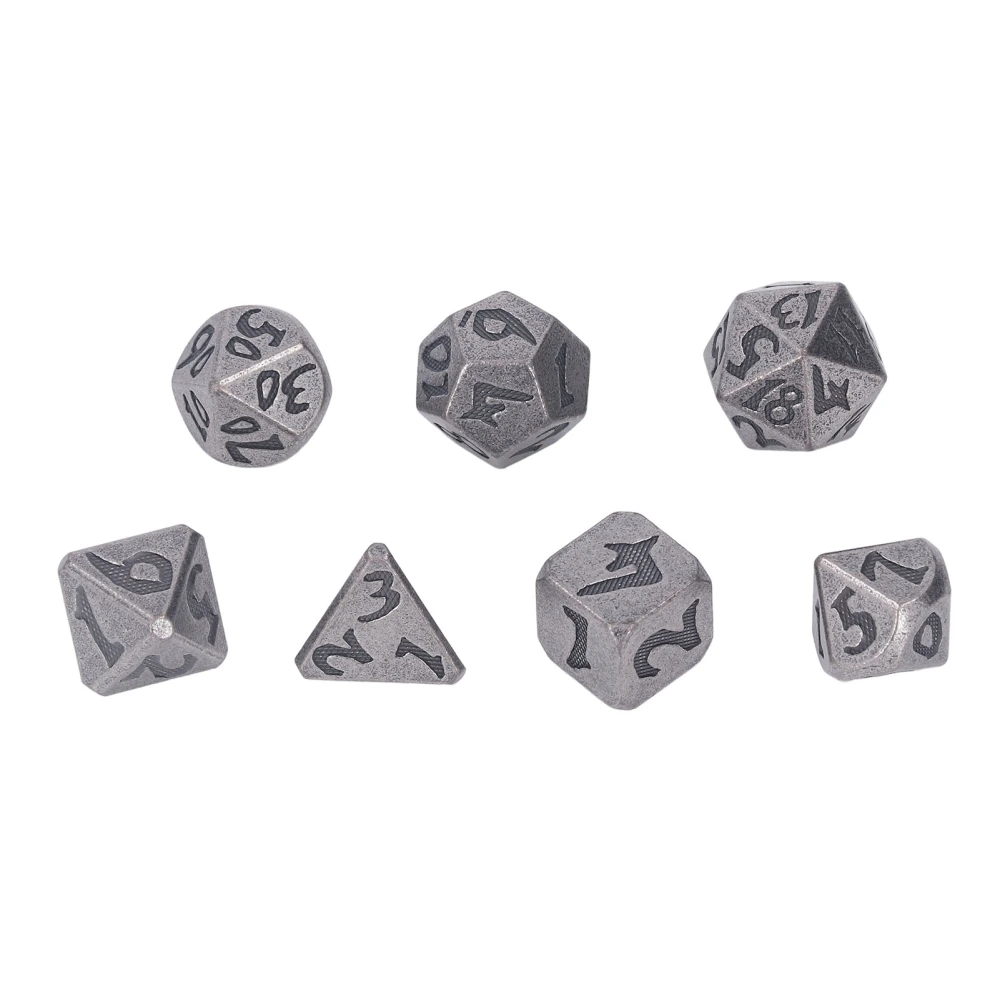 7pcs Polyhedral Dice Coating Clear Number Metal Portable High Balance Table Game Dice Set