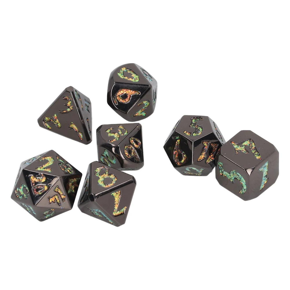 7pcs Dices Kit Rolling Metal Polyhedron Role Playing Game Dices Toy for Teaching Tabletop