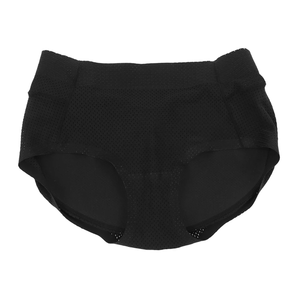 Butt Pads Enhancer Panties Mid Waist Tummy Control Elastic Soft Breathable Women's Underwear for Wedding Black XL 70‑80kg