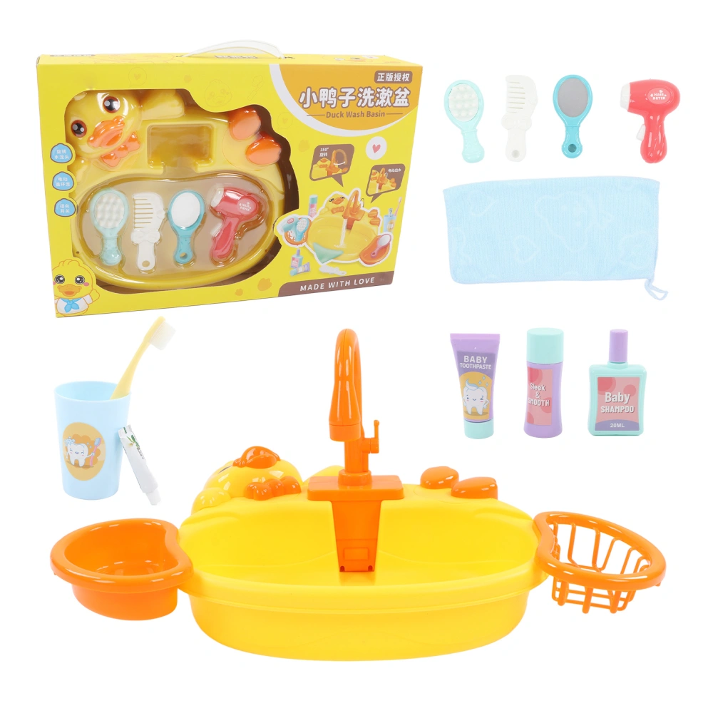 Electric Washbasin Toy Educational Kids Automatic Water Washbasin Bathroom Toys Set for Above 3 Years Old