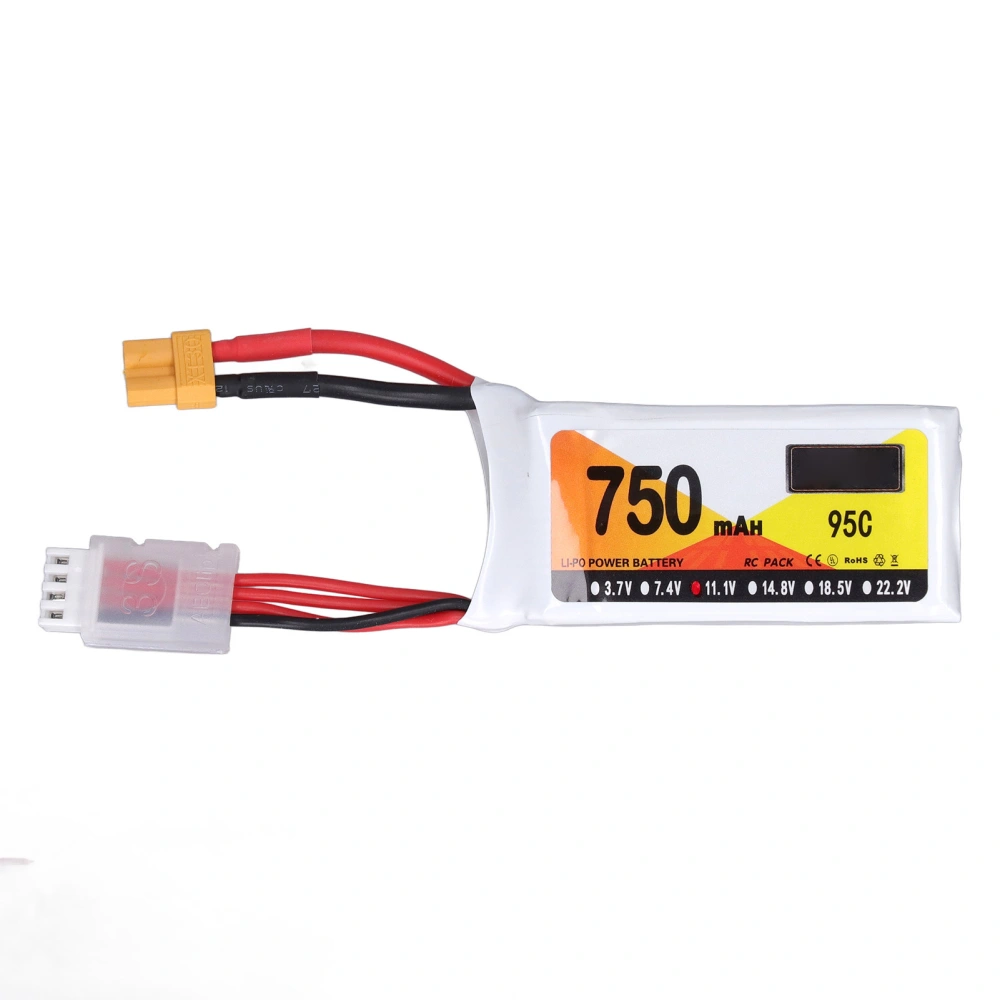 Lipo Battery Pack 3S 1P 95C 750mAh 11.1V Li Poly RC Battery with XT30 Plug for H210 Racing Quadcopter