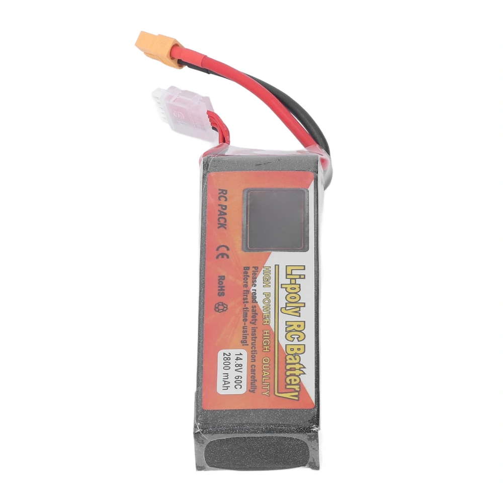 RC Lipo Battery 14.8V 60C Discharge Rate 4S XT60 Plug Connector 2800mAh Power for Remote Control Vehicles