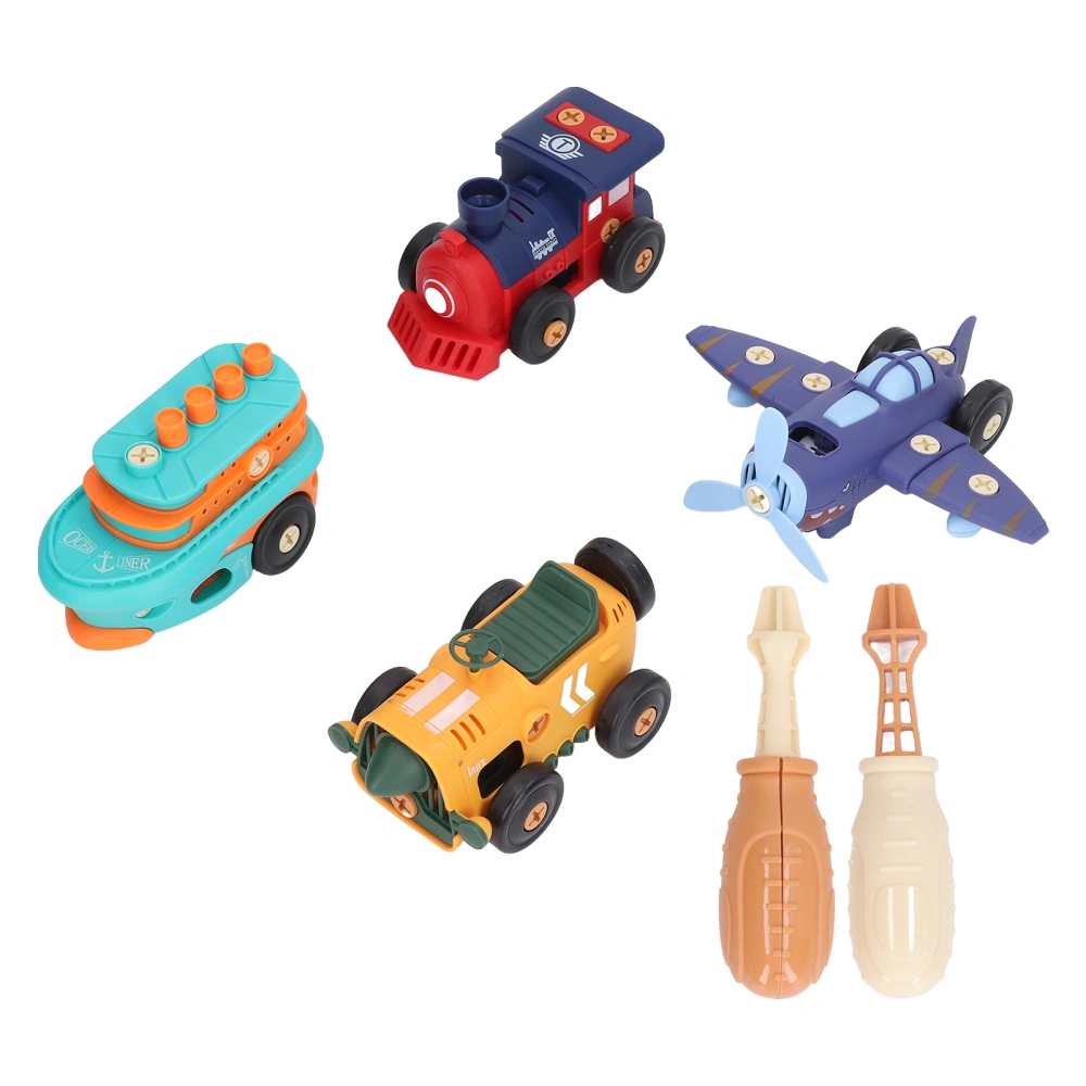 Take Apart Vehicle Toy Educational Retro Car Airplane Ship Train DIY Assembly Playset for Boys Girls