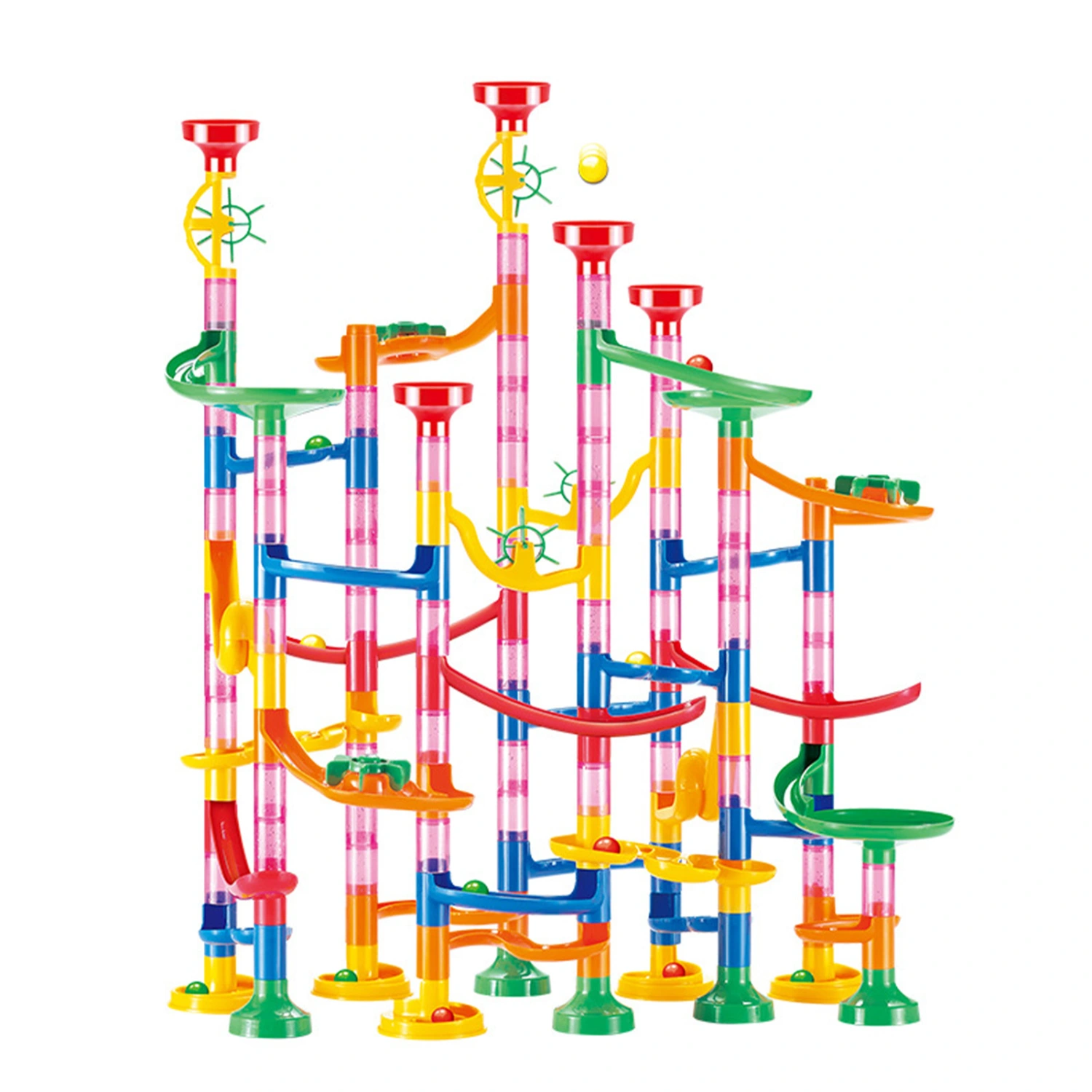 Marble Run Building Blocks Three Dimensional DIY Race Track Marble Toy Construction Building Blocks Toys