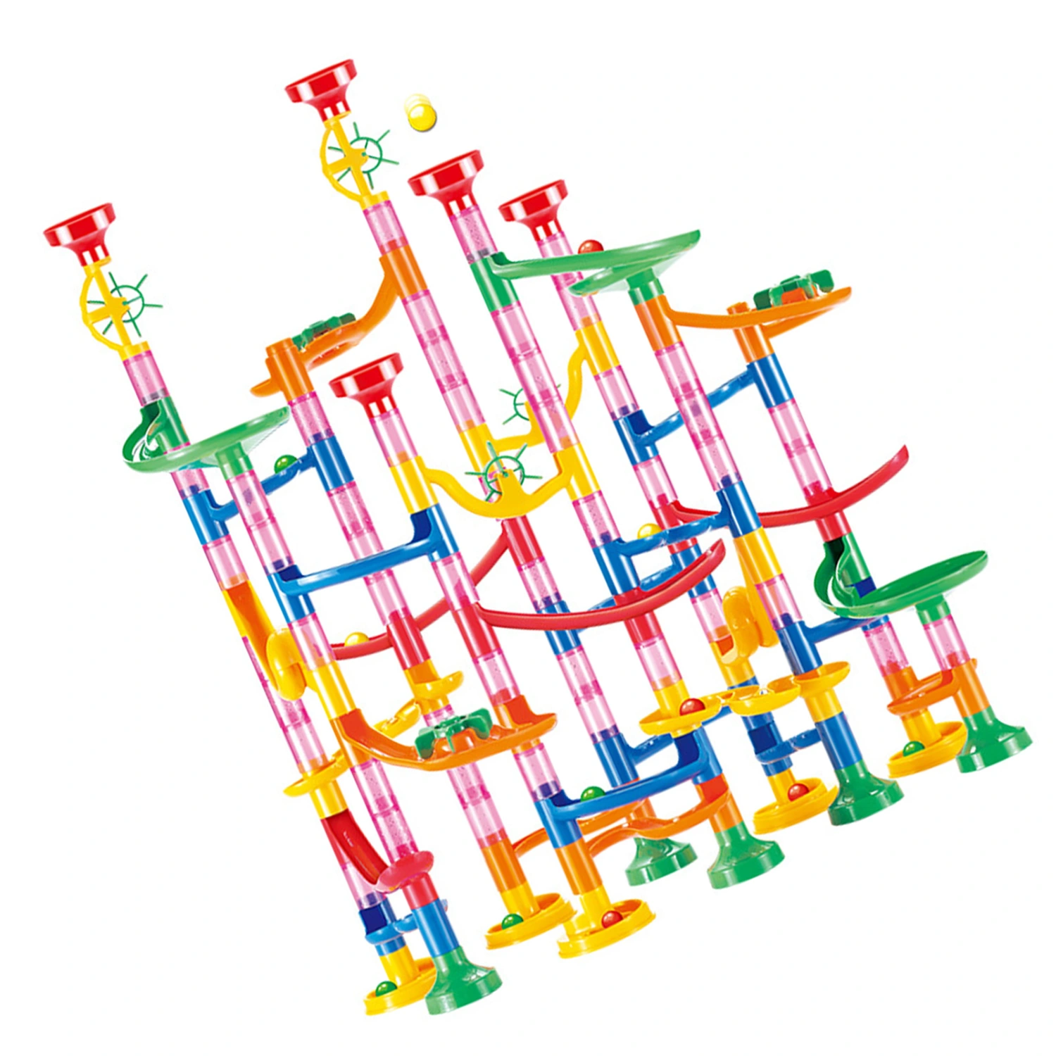 Marble Run Building Blocks Three Dimensional DIY Race Track Marble Toy Construction Building Blocks Toys