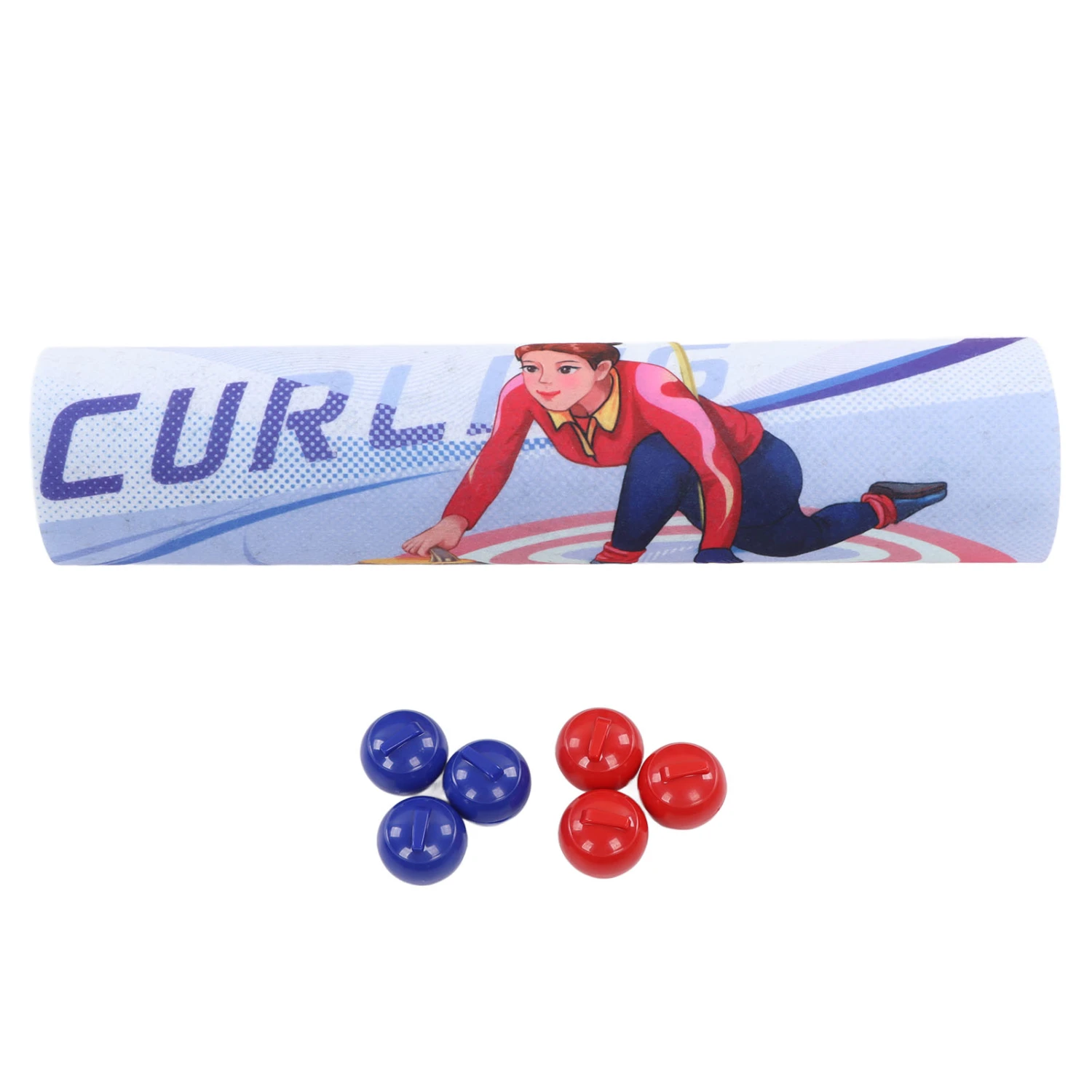 Tabletop Curling Game Roll Up Interactive Educational Competitive Portable Curling Board Family Game