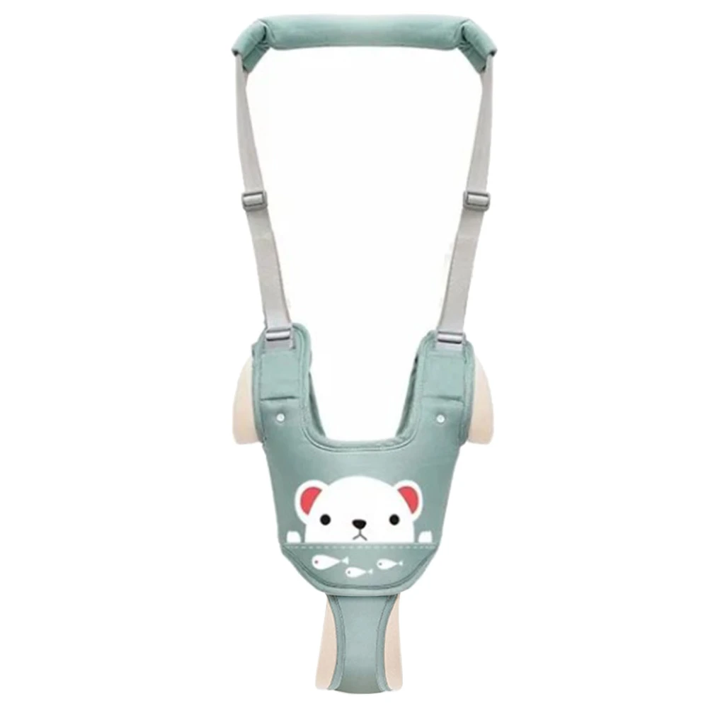 Baby Walking Harness Fall Protection Soft Breathable Adjustable Handheld Kids Walker Helper for Infant Green