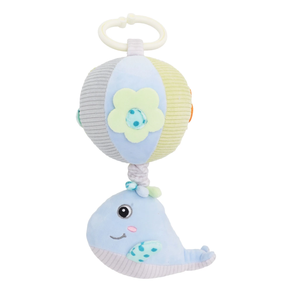 Baby Stroller Plush Toy Cute Lightweight Portable Hanging Stuffed Animal Plush Ring for Home Travelling Whale