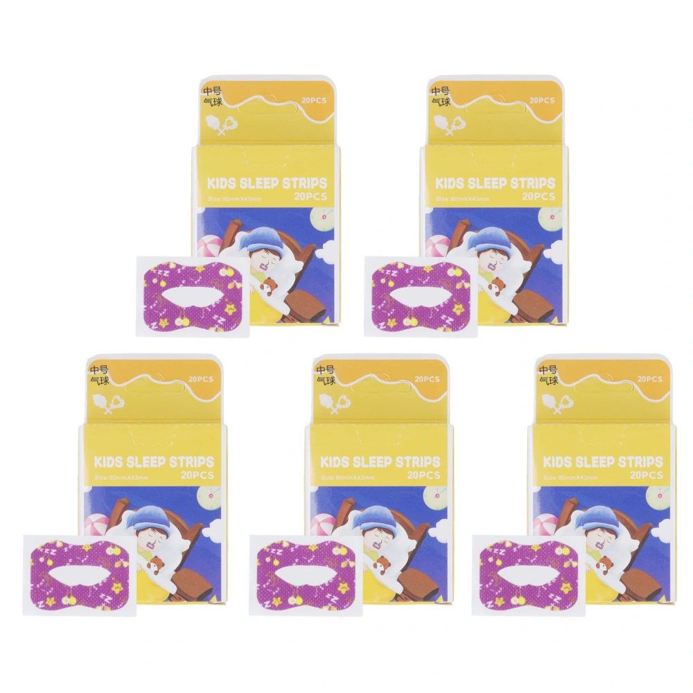 5 Box Kids Mouth Tape Reduce Snoring Improve Sleep Promote Smoothly Breathing Mouth Patches M Balloon