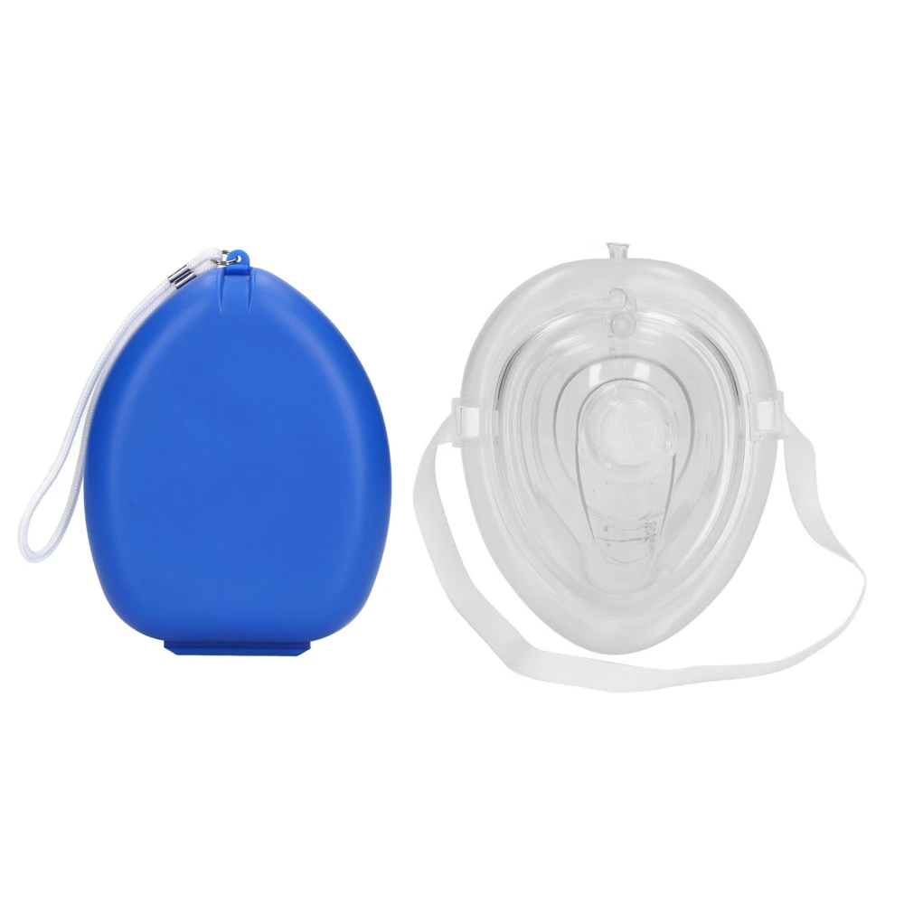 CPR Face Shield Soft Silicone Reusable Cardiopulmonary Resuscitation Emergency Facial Cover Blue