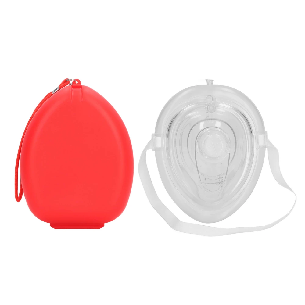 CPR Face Shield Soft Silicone Reusable Cardiopulmonary Resuscitation Emergency Facial Cover Red